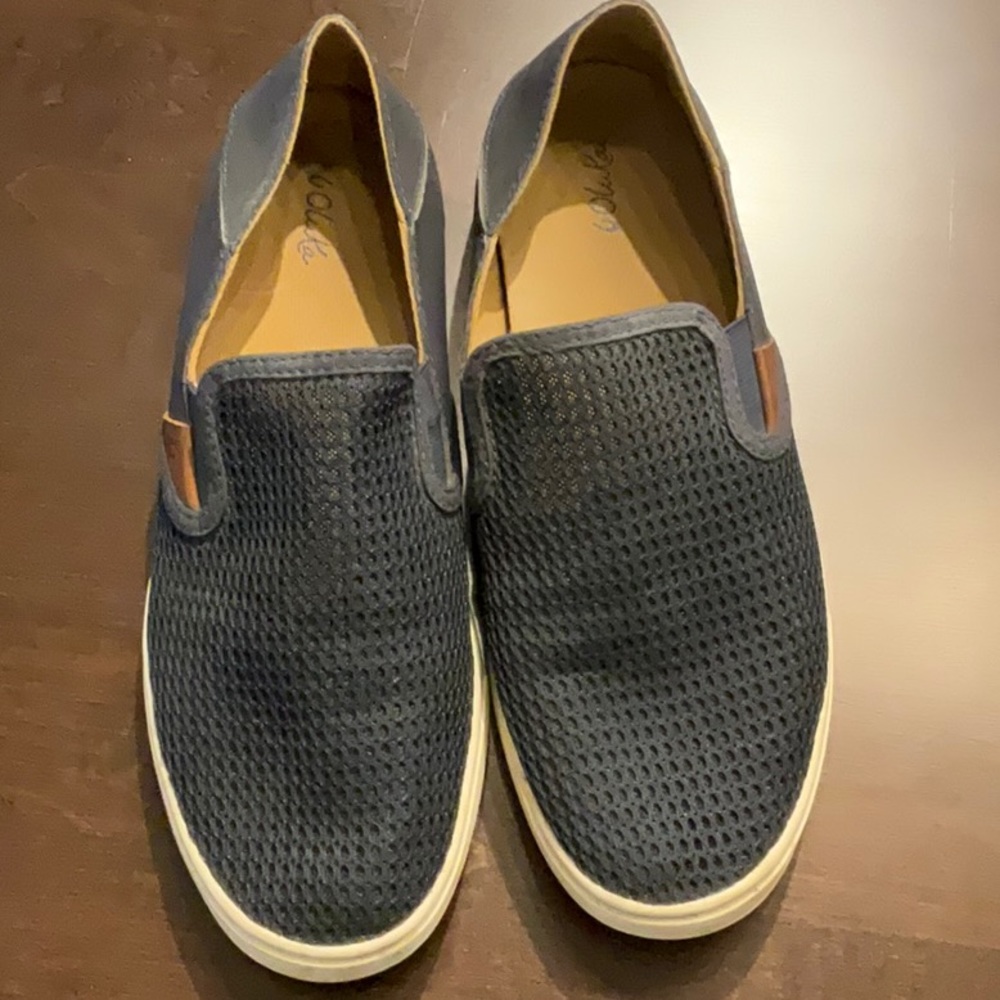 Navy slip on sneakers